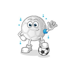 hand ball playing soccer illustration. character vector