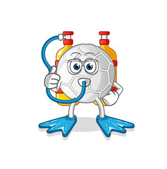 hand ball diver cartoon. cartoon mascot vector