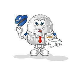 hand ball pilot mascot. cartoon vector