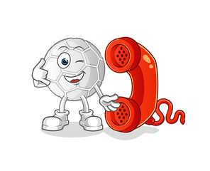 hand ball call mascot. cartoon vector