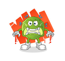 tennis ball monster vector. cartoon character