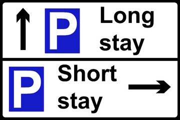 Directions to the designated parking place sign
