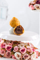 Delicious Sweet Bakery Patisserie Food Menu Gourmet Meal Dessert Chocolate Strawberry Lemon Flour Cake Pie Piece Chicken Fry Cheese Pizza Bread Still Product Carnival Mardi Gras Theme