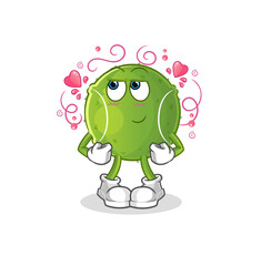tennis ball shy vector. cartoon character