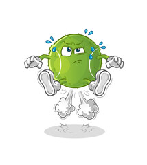 tennis ball fart jumping illustration. character vector