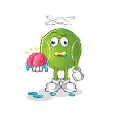 tennis ball no brain vector. cartoon character