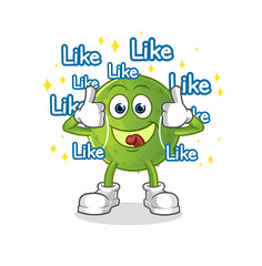 tennis ball give lots of likes. cartoon vector