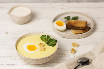 cream soup with egg
