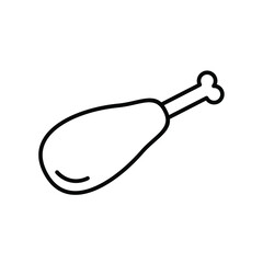 chicken leg in outline icon