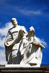 Saints Cyril and Methodius Monument, Michael Square, Kiev, Ukraine.