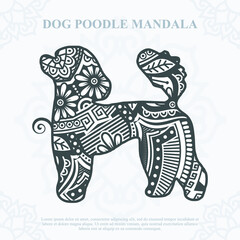 Dog Poodle Mandala. Boho Style elements. vector illustration.