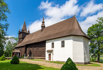 Orawka, Poland - finished in 1650, the John the Baptist Church is one of the finest wooden churches in Southern Poland. Here in particular the external shape