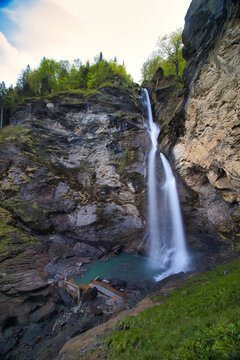 Reichenbachfall, Meiringen in Switzerland in spring 2021