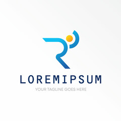 Human or Body running like Letter R font image graphic icon logo design abstract concept vector stock. Can be used as a symbol related to initial or sport.