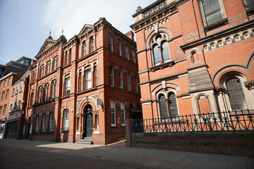 Fototapeta na wymiar Buildings on Castle Gate in Nottingham in the UK