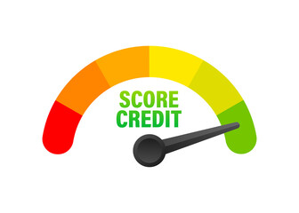 Credit score scale showing good value. Vector illustration.