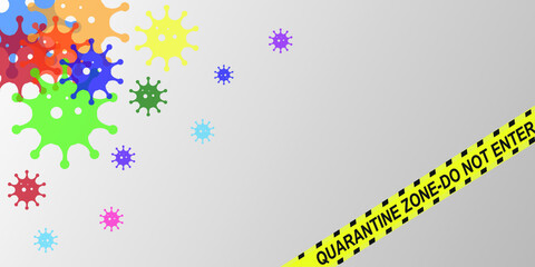 virus and bacteria background. Covid-19 variant Omicron. on white background with place for your text.
