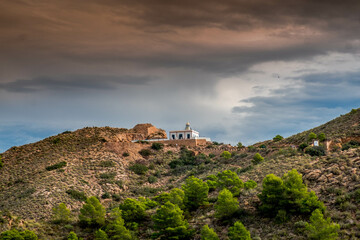 The Albir lighthouse in the Sierra Helada in Alicante, Spain