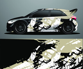 Rally car decal graphic wrap vector, abstract background