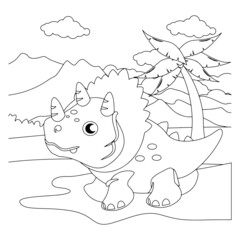 vector cute dinosaur kids activity coloring pages