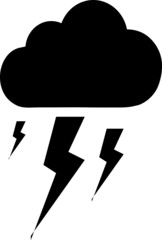 A cloud with a lightning vector icon. A symbol of a storm ..eps