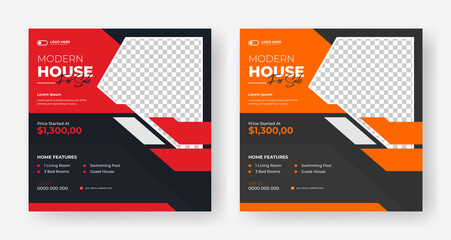 Real Estate social media sale banner design template