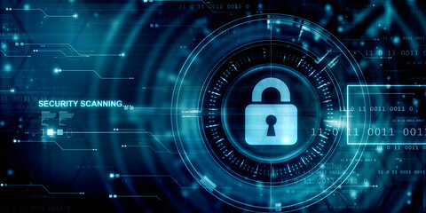 Obraz premium 2d illustration Safety concept: Closed Padlock on digital background 