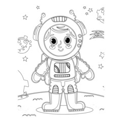space vector art rocket planet spaceship kids coloring and activity book