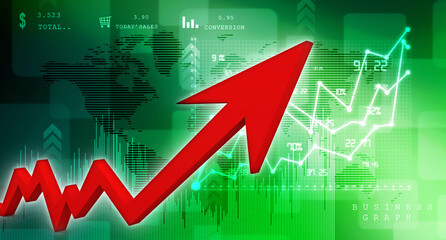 3d rendering Stock market online business concept. business Graph 