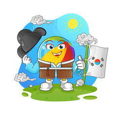 beach ball korean culture vector. cartoon character