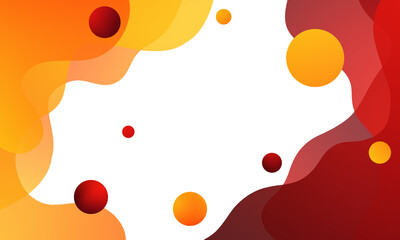 fluid abstract copy space in yellow and red. wavy background elements. abstract paint splashed, ink drops illustration for posters, banners, etc.