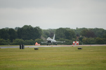 Fototapeta premium modern British military fighter jet, Eurofighter Typhoon all weather 5th generation intercepter