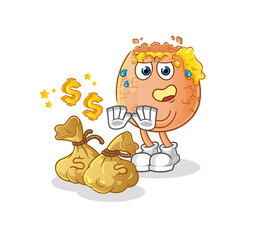 broken egg refuse money illustration. character vector