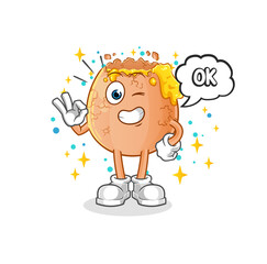 broken egg agree mascot. cartoon vector