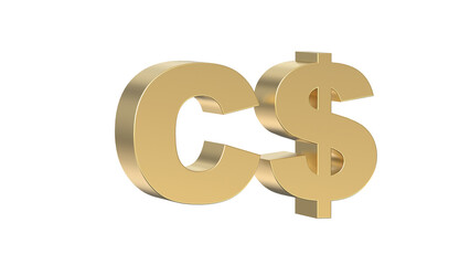 Currency symbol of Nicaragua , Nicaragua Cordoba sign in Gold - 3d rendering, 3d Illustration