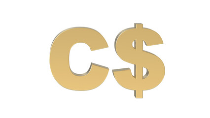 Currency symbol of Nicaragua , Nicaragua Cordoba sign in Gold - 3d rendering, 3d Illustration