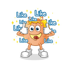 broken egg give lots of likes. cartoon vector
