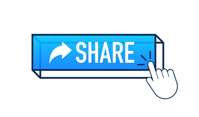 Share button, great design for any purposes. White background. Cartoon vector illustration. Arrow vector icon.