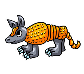 Stylized Adorable Happy Armadillo