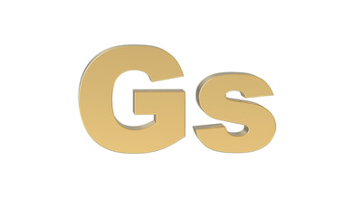 Currency symbol of Paraguay, Paraguayan Guaraní sign in Gold - 3d rendering, 3d Illustration