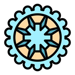 Bicycle repair piece icon. Outline bicycle repair piece vector icon color flat isolated