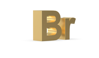 Currency symbol of Belarus, Belarusian ruble sign in Gold - 3d rendering, 3d Illustration