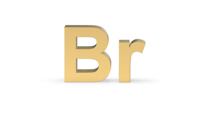 Currency symbol of Belarus, Belarusian ruble sign in Gold - 3d rendering, 3d Illustration