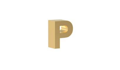 Currency symbol of Botswana, Botswana pula sign in Gold - 3d rendering, 3d Illustration
