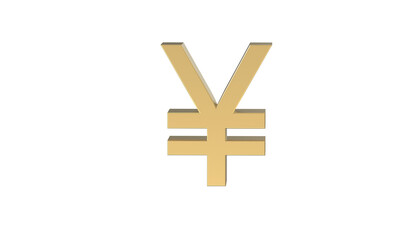 Fototapeta premium Currency symbol of China ,China yuan renminbi sign in Gold - 3d rendering, 3d Illustration