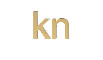 Currency symbol of Croatia ,Croatian Kuna
sign in Gold - 3d rendering, 3d Illustration 