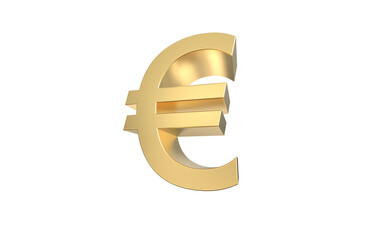 Fototapeta premium Currency symbol of European union , Euro sign in Gold - 3d rendering, 3d Illustration 
