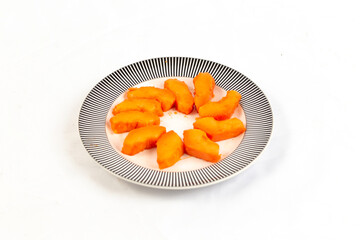 Delicious Sweet Bakery Patisserie Food Menu Gourmet Meal Dessert Chocolate Strawberry Lemon Flour Cake Pie Piece Chicken Fry Cheese Pizza Bread Still Blank Background