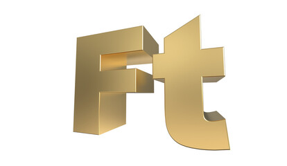 Obraz premium Currency symbol of Hungary, Hungary forint sign in Gold - 3d rendering, 3d Illustration 