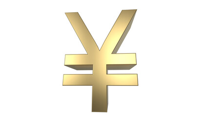 Fototapeta premium Currency symbol of japan yen in Gold - 3d rendering, 3d Illustration 